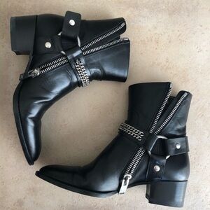 saint laurent rock chain harness chelsea boots